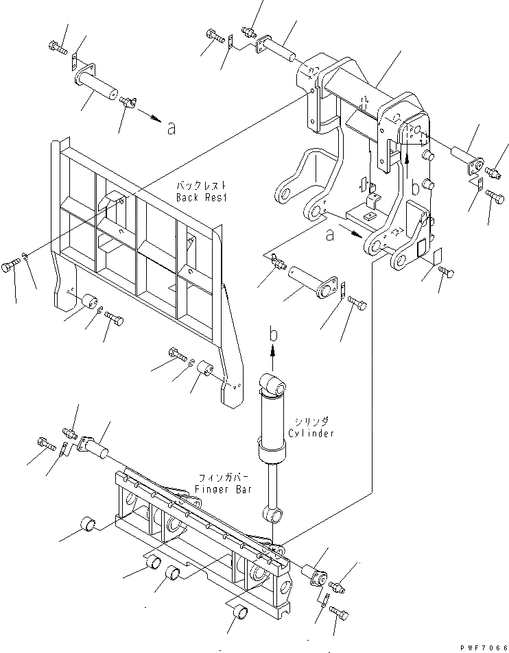 Схема запчастей Komatsu HFD253-1 - HINGED ВИЛЫ (РАМА) ДВОЙН. HINGED ВИЛЫ (ДЛЯ FREE VIEW МАЧТА) (LEO-NXT)