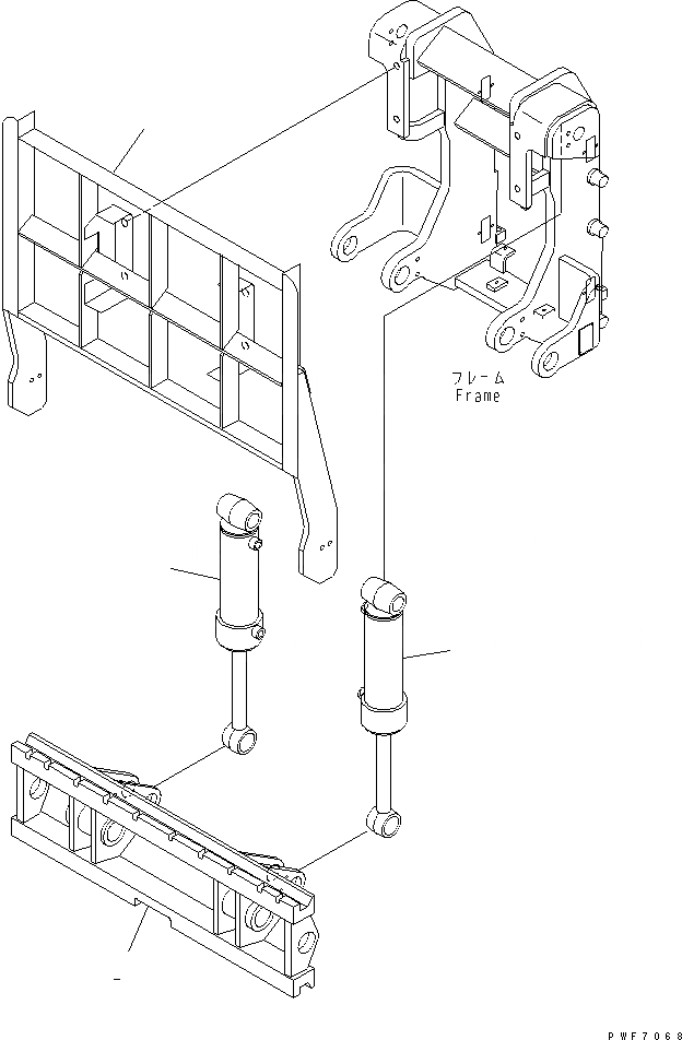 Схема запчастей Komatsu HFD253-1 - HINGED ВИЛЫ (BACK REST) ДВОЙН. HINGED ВИЛЫ (ДЛЯ FFV МАЧТА) (LEO-NXT)