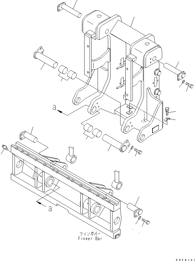 Схема запчастей Komatsu HFD409-1 - HINGED ВИЛЫ (РАМА) ДВОЙН. HINGED ВИЛЫ (ФИКС. ТИП)