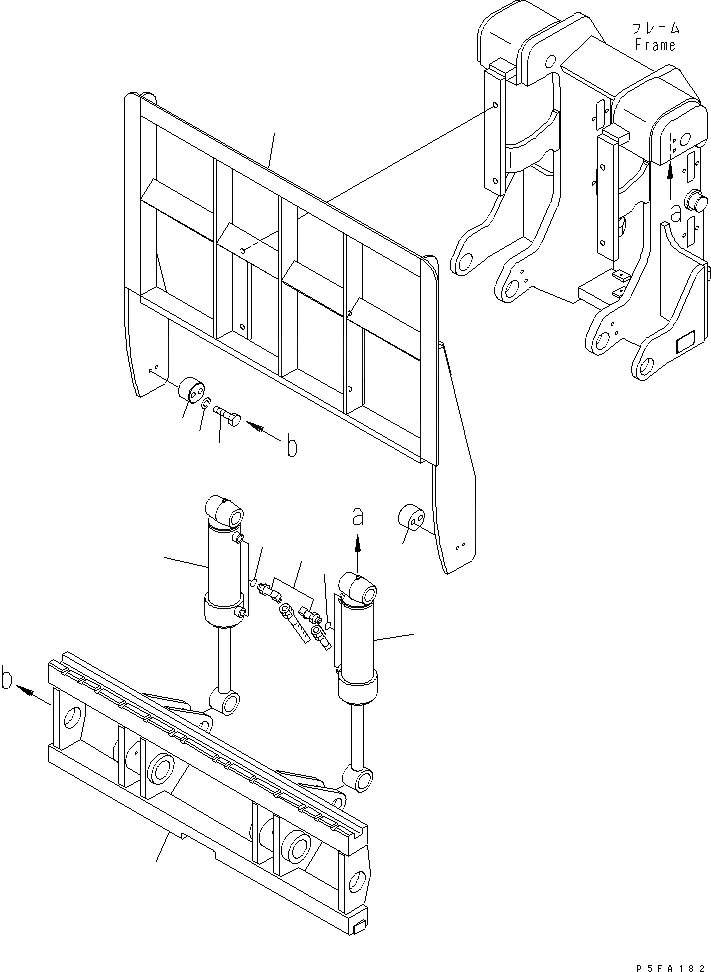 Схема запчастей Komatsu HFD409-1 - HINGED ВИЛЫ (BACK REST И ЦИЛИНДР) ДВОЙН. HINGED ВИЛЫ (ФИКС. ТИП)