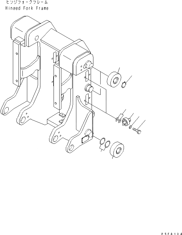 Схема запчастей Komatsu HFD458-1 - HINGED ВИЛЫ (РОЛИК)(№-) ДВОЙН. HINGED ВИЛЫ (ФИКС. ТИП)