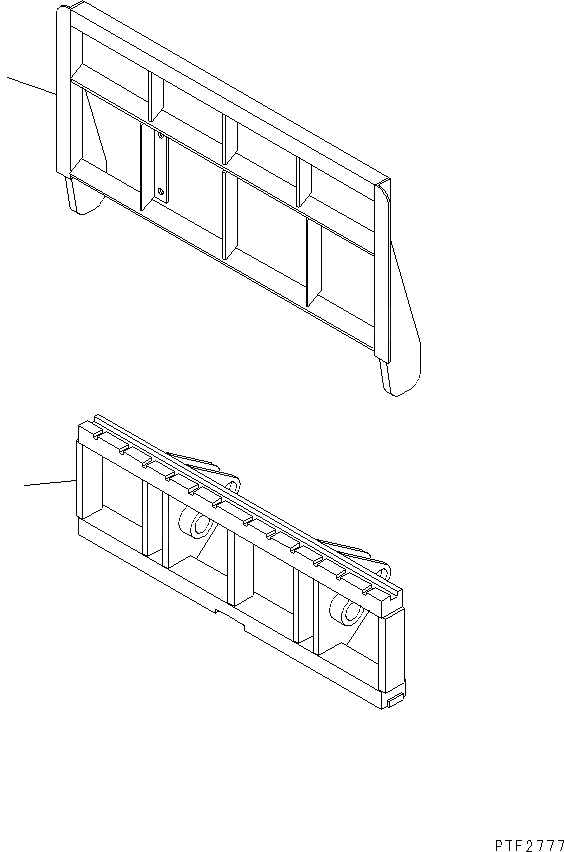 Схема запчастей Komatsu HFD607-1 - HINGED ВИЛЫ (FINGER BAR И BACKREST) ДВОЙН. HINGED ВИЛЫ