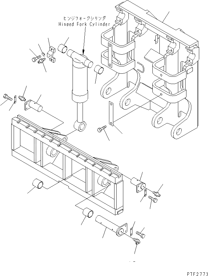 Схема запчастей Komatsu HFD707-1 - HINGED ВИЛЫ (РАМА) ДВОЙН. HINGED ВИЛЫ