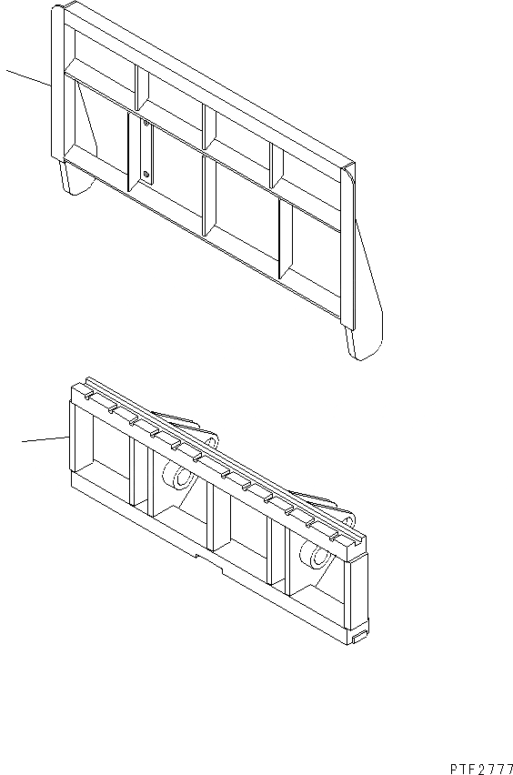 Схема запчастей Komatsu HFD707-1 - HINGED ВИЛЫ (FINGER BAR И BACKREST) ДВОЙН. HINGED ВИЛЫ