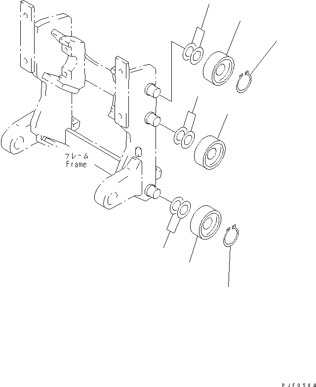 Схема запчастей Komatsu HFF156 - HINGED ВИЛЫ (РОЛИК) HINGED ВИЛЫ