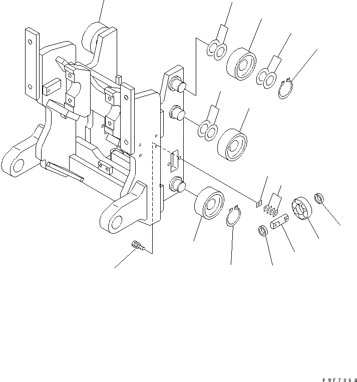 Схема запчастей Komatsu HFF157-2 - HINGED ВИЛЫ (РОЛИК) HINGED ВИЛЫ (ДЛЯ ПОЛН. FREE МАЧТА)