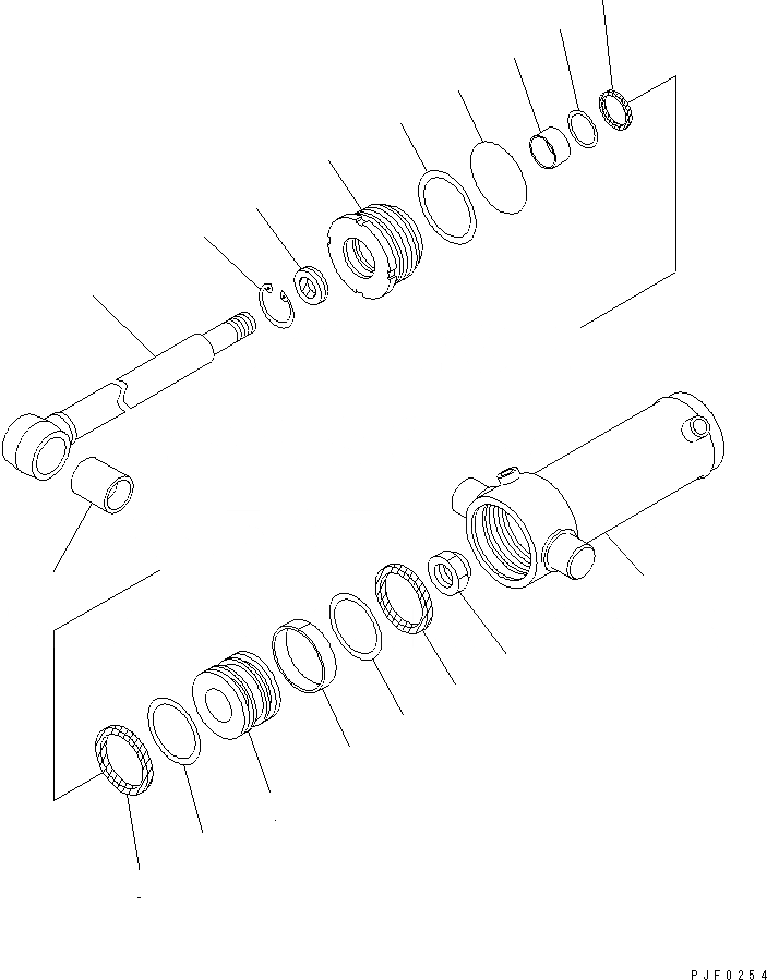 Схема запчастей Komatsu HFF252-1 - HINGED ВИЛЫ (ВНУТР. ЧАСТИ) (ЦИЛИНДР) HINGED ВИЛЫ (ДЛЯ FREE VIEW МАЧТА)