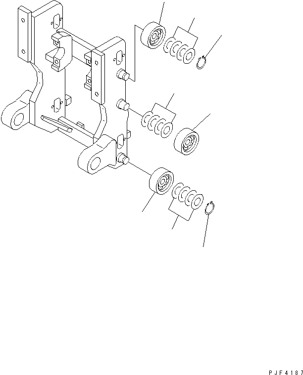 Схема запчастей Komatsu HFF252-1 - HINGED ВИЛЫ (РОЛИК) HINGED ВИЛЫ (ДЛЯ FREE VIEW МАЧТА)