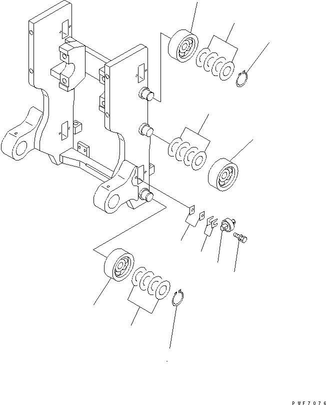 Схема запчастей Komatsu HFF253-1 - HINGED ВИЛЫ (РОЛИК) HINGED ВИЛЫ (ДЛЯ FREE VIEW МАЧТА) (LEO-NXT)