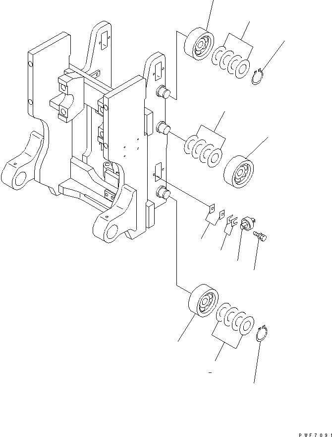 Схема запчастей Komatsu HFF253-1 - HINGED ВИЛЫ (ROLEER) HINGED ВИЛЫ (ДЛЯ TFV МАЧТА) (LEO-NXT)