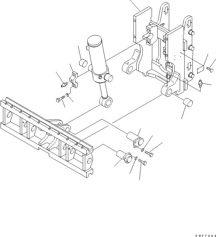 Схема запчастей Komatsu HFF254-2 - HINGED ВИЛЫ (РАМА) HINGED ВИЛЫ (ДЛЯ ПОЛН. FREE МАЧТА)