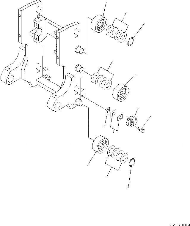 Схема запчастей Komatsu HFF302-1 - HINGED ВИЛЫ (РОЛИК) (ДЛЯ FB-)(№.-) HINGED ВИЛЫ (ДЛЯ FREE VIEW МАЧТА)