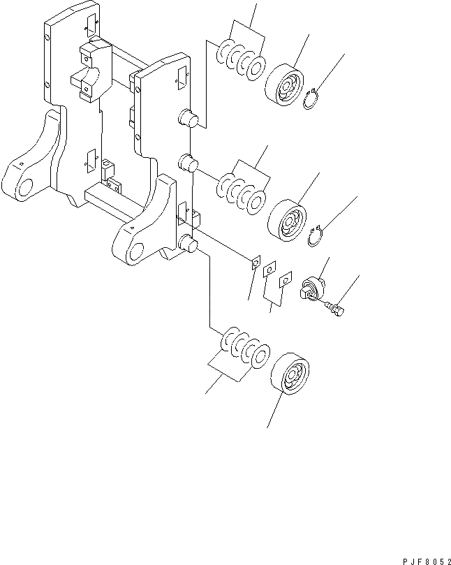 Схема запчастей Komatsu HFF304-2 - HINGED ВИЛЫ (РОЛИК) HINGED ВИЛЫ (ДЛЯ FV МАЧТА)