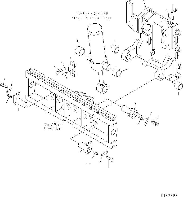 Схема запчастей Komatsu HFF408-1 - HINGED ВИЛЫ (РАМА) HINGED ВИЛЫ (ДЛЯ FV МАЧТА) (ФИКС. ТИП)