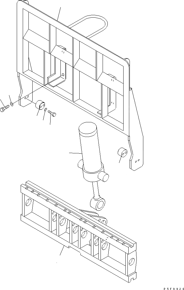 Схема запчастей Komatsu HFF408-1 - HINGED ВИЛЫ (BACK REST И ЦИЛИНДР) (С РАЗГРУЗКА БЛОКИР.) HINGED ВИЛЫ (ДЛЯ FV МАЧТА) (ФИКС. ТИП)