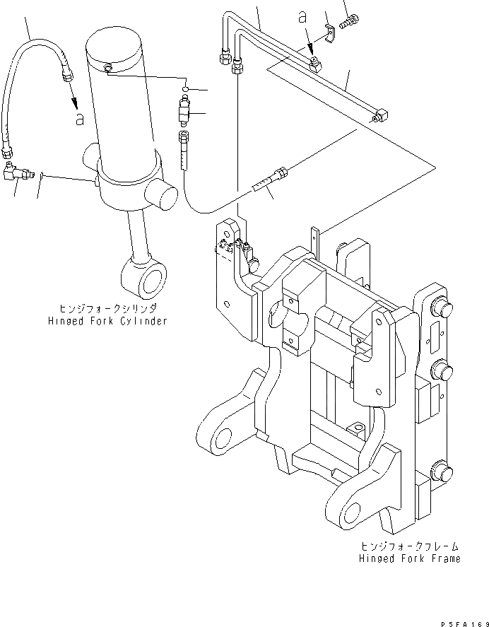 Схема запчастей Komatsu HFF408-1 - HINGED ВИЛЫ (СИСТЕМА ТРУБ ЦИЛИНДРА) HINGED ВИЛЫ (ДЛЯ TFV МАЧТА) (ФИКС. ТИП)