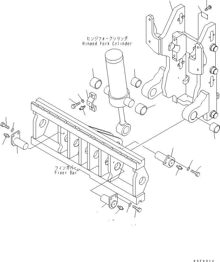 Схема запчастей Komatsu HFF457-1 - HINGED ВИЛЫ (РАМА) HINGED ВИЛЫ (ДЛЯ FV МАЧТА) (ФИКС. ТИП)