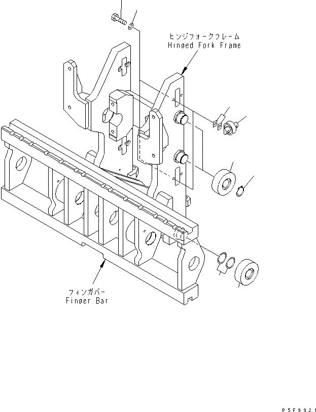 Схема запчастей Komatsu HFF457-1 - HINGED ВИЛЫ (MOVABLE ТИП) (РОЛИК) HINGED ВИЛЫ (ДЛЯ FV МАЧТА) (MOVABLE ТИП)