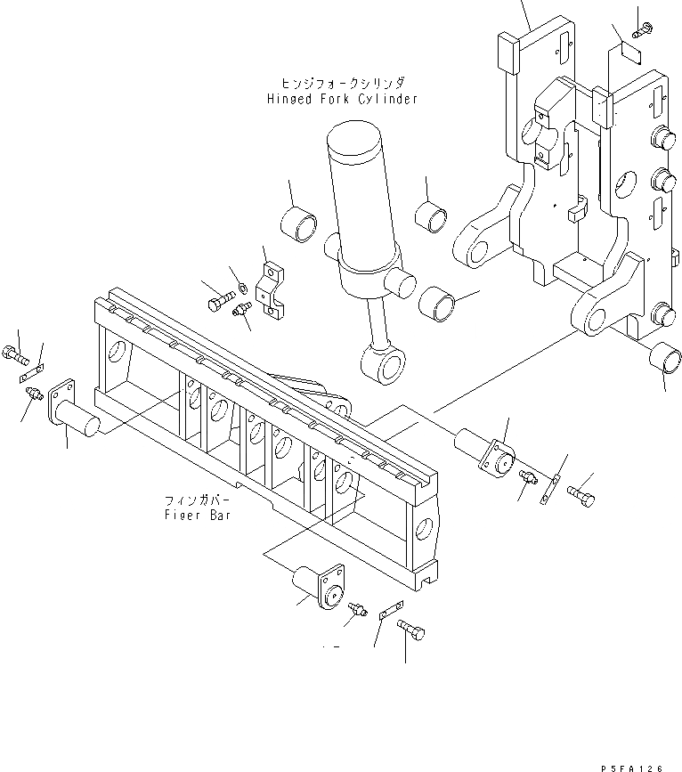 Схема запчастей Komatsu HFF457-1 - HINGED ВИЛЫ (MOVABLE ТИП) (РАМА) HINGED ВИЛЫ (ДЛЯ FV МАЧТА) (MOVABLE ТИП)