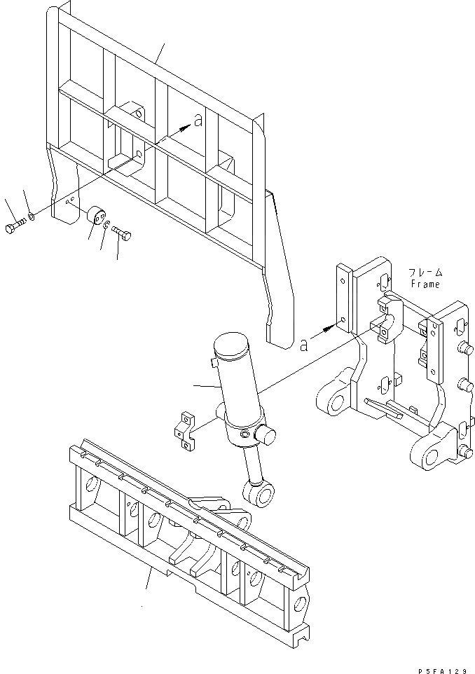 Схема запчастей Komatsu HFF5A1-1 - HINGED ВИЛЫ (BACK REST И ЦИЛИНДР) HINGED ВИЛЫ (ДЛЯ FV МАЧТА) (ФИКС. ТИП)