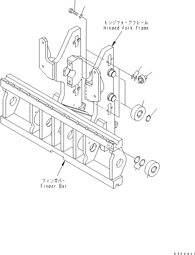 Схема запчастей Komatsu HFF5A1-1 - HINGED ВИЛЫ (РОЛИК) HINGED ВИЛЫ (ДЛЯ FV МАЧТА) (ФИКС. ТИП)