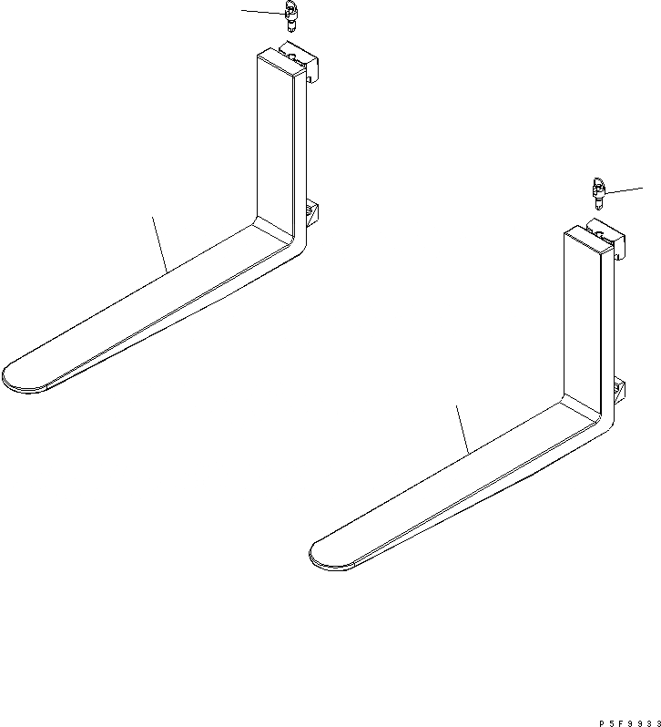 Схема запчастей Komatsu HFF5A1-1 - HINGED ВИЛЫ (ВИЛЫ) (ДЛЯ . TON) HINGED ВИЛЫ (ДЛЯ FV МАЧТА) (ФИКС. ТИП)