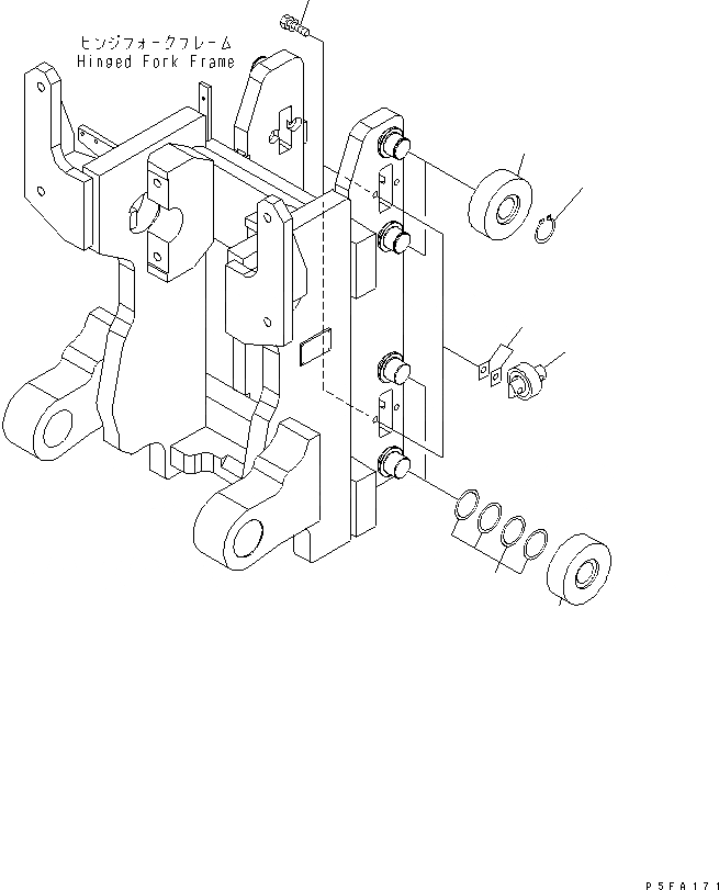 Схема запчастей Komatsu HFF5A1-1 - HINGED ВИЛЫ (РОЛИК) HINGED ВИЛЫ (ДЛЯ TFV МАЧТА) (ФИКС. ТИП)