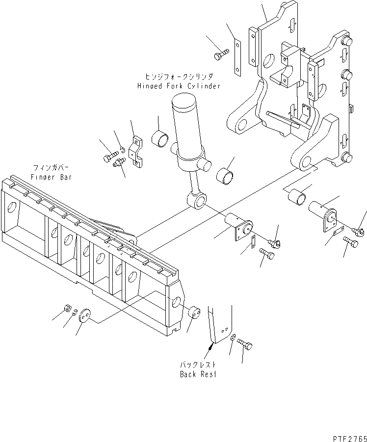 Схема запчастей Komatsu HFF607-1 - HINGED ВИЛЫ (РАМА) HINGED ВИЛЫ