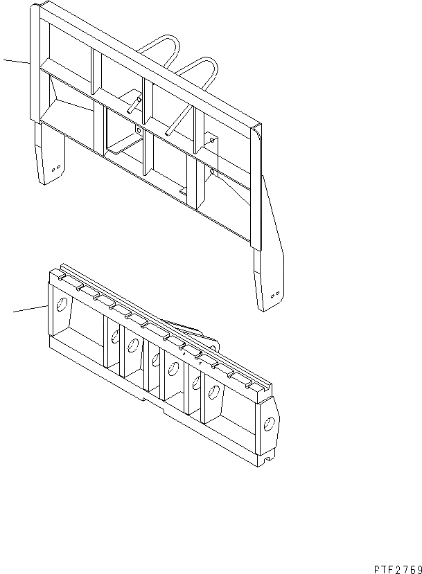 Схема запчастей Komatsu HFF607-1 - HINGED ВИЛЫ (FINGER BAR И BACKREST) HINGED ВИЛЫ