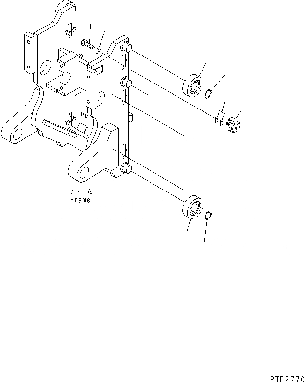 Схема запчастей Komatsu HFF607-1 - HINGED ВИЛЫ (РОЛИК) HINGED ВИЛЫ