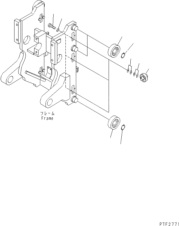 Схема запчастей Komatsu HFF807-1 - HINGED ВИЛЫ (РОЛИК) HINGED ВИЛЫ