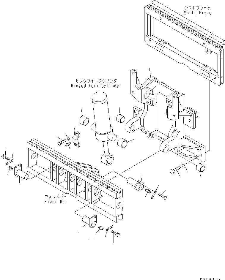 Схема запчастей Komatsu HFS408-1 - HINGED ВИЛЫ (С БОКОВ. СДВИГ) (РАМА) HINGED ВИЛЫ (С БОКОВ. СДВИГ) (ФИКС. ТИП)