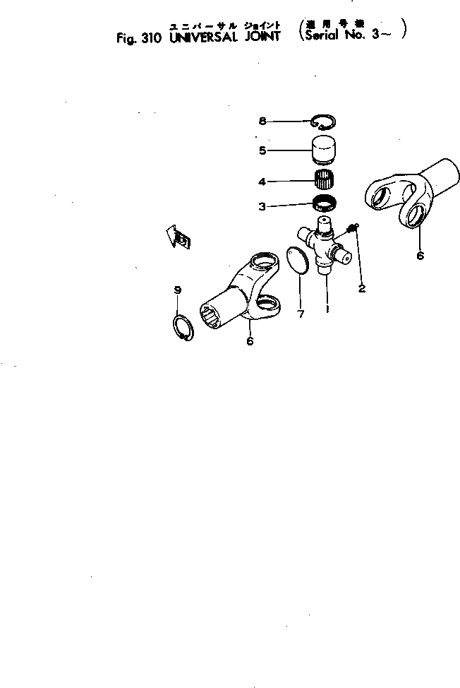 Схема запчастей Komatsu JH60-1 - КРЕСТОВИНА ВЕДУЩ. ВАЛ¤ ДИФФЕРЕНЦ. И КОЛЕСА