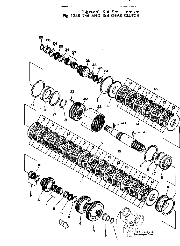 Схема запчастей Komatsu JH65C-2 - 2 И 3 ПРИВОД МУФТА(№-) ТРАНСМИССИЯ