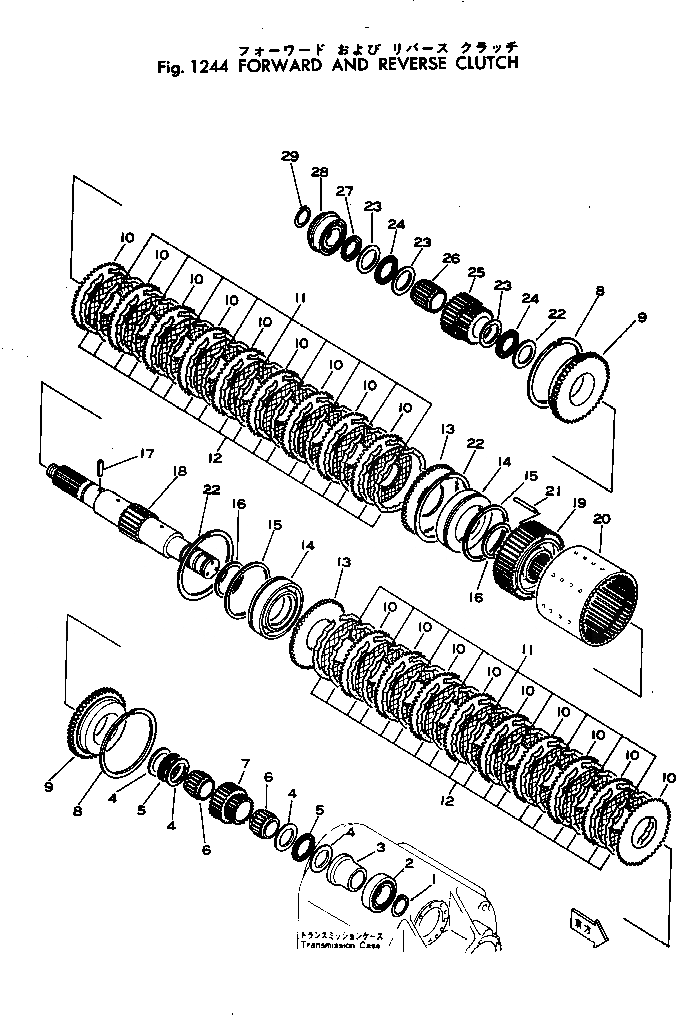 Схема запчастей Komatsu JH65CV-2 - МУФТА ВПЕРЕД/РЕВЕРС ТРАНСМИССИЯ