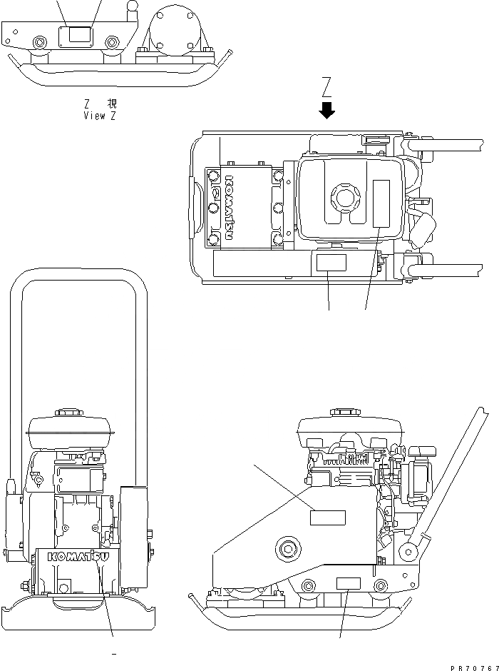 Схема запчастей Komatsu JP60-3 - МАРКИРОВКА VIBRO ПЛАСТИНА