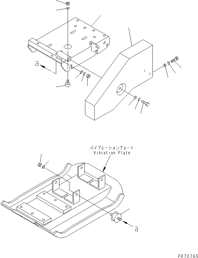 Схема запчастей Komatsu JP70-6 - ДВИГАТЕЛЬ ОСНОВ. COVER VIBRO ПЛАСТИНА