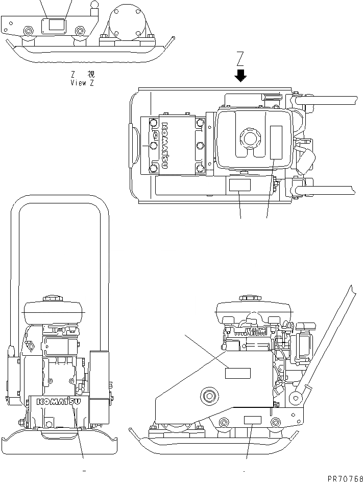 Схема запчастей Komatsu JP70-6 - МАРКИРОВКА VIBRO ПЛАСТИНА