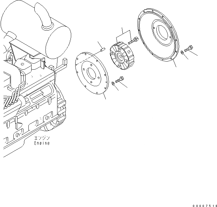 Схема запчастей Komatsu JT150-1 - ДЕМПФЕР КОМПОНЕНТЫ ДВИГАТЕЛЯ