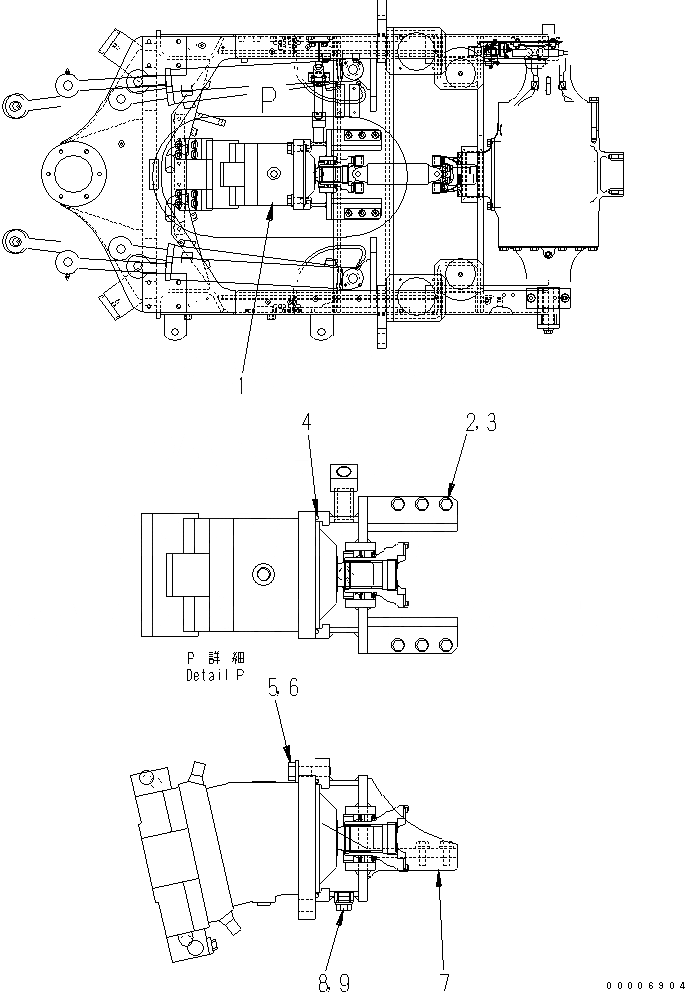 Схема запчастей Komatsu JT150-1 - МОТОР ХОДА (ДЛЯ JTWAC) ГИДРАВЛИКА