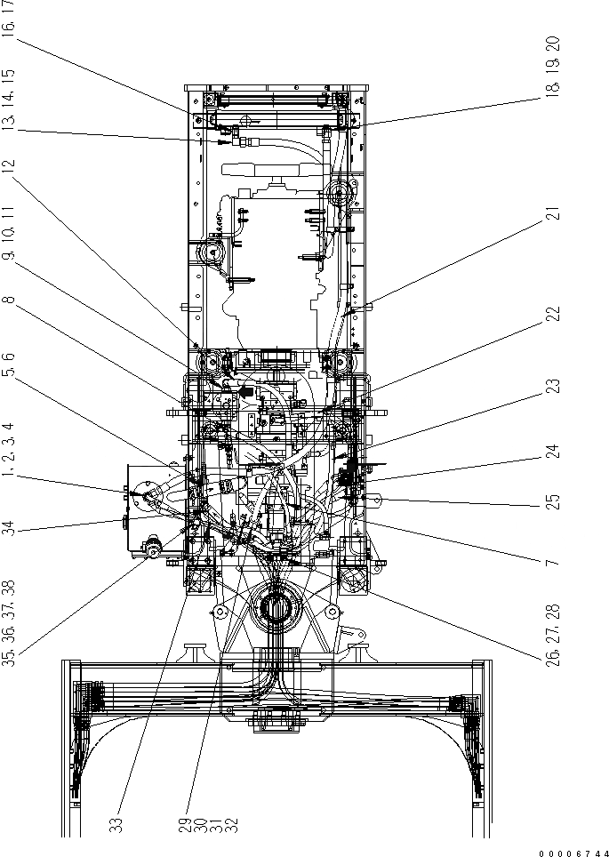 Схема запчастей Komatsu JT150-1 - ГИДРОЛИНИЯ (/7) (ДЛЯ JTWAC) ГИДРАВЛИКА