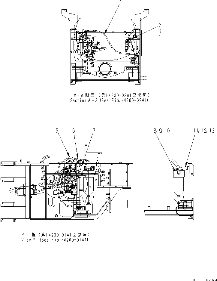 Схема запчастей Komatsu JT150-1 - ГИДРОЛИНИЯ (/8) (ДЛЯ JTWA) ГИДРАВЛИКА