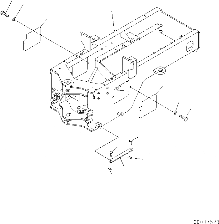 Схема запчастей Komatsu JT150-1 - БЛОКИР. ШАНГА И COVER ЗАДН. РАМА И КОМПОНЕНТЫ