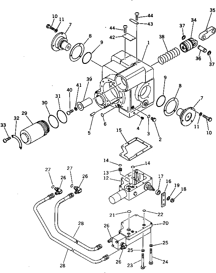 Схема запчастей Komatsu JV100A-1 - ГИДР. НАСОС. (ДЛЯ ХОДА) (/)(№-) ГИДРАВЛИКА