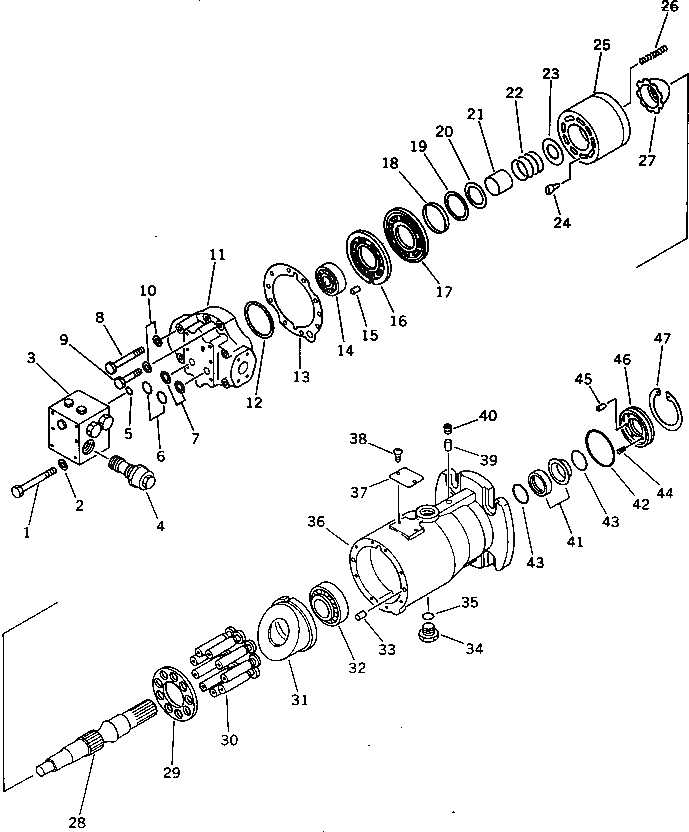 Схема запчастей Komatsu JV100A-1 - ГИДРАВЛ МОТОР (ДЛЯ VIBRATION) ГИДРАВЛИКА