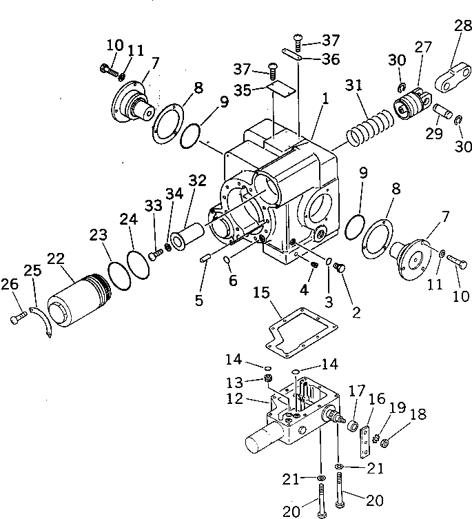 Схема запчастей Komatsu JV100A-1 - ГИДР. НАСОС. (ДЛЯ ХОДА) (/)(№-) ГИДРАВЛИКА