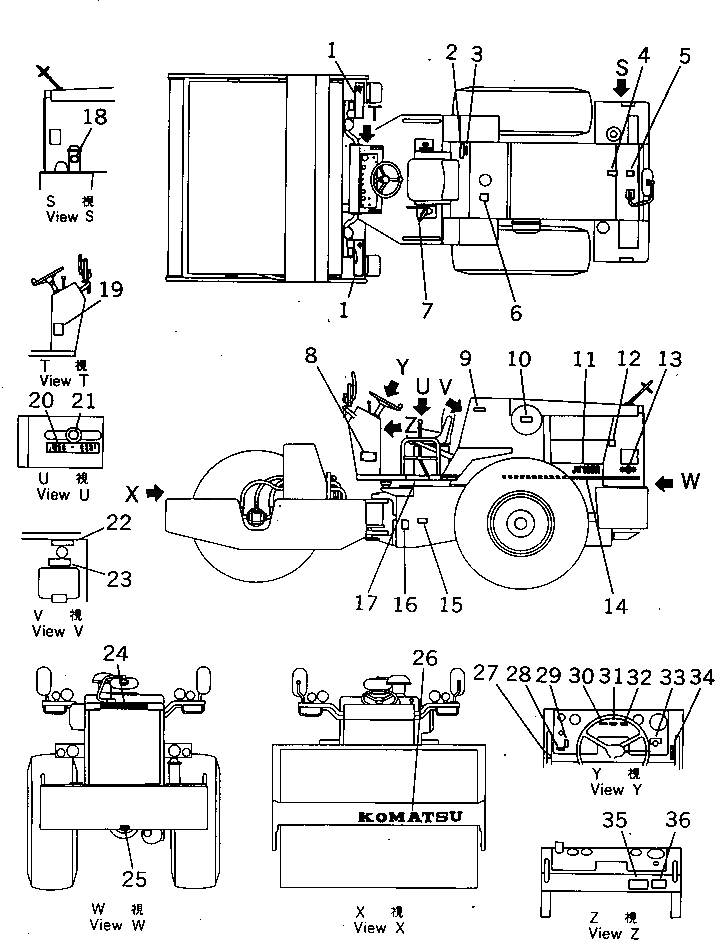 Схема запчастей Komatsu JV100A-1 - МАРКИРОВКА (ЯПОН.)(№-) ИНСТРУМЕНТ