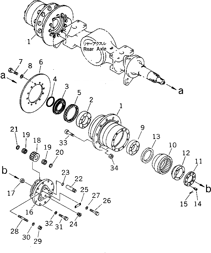 Схема запчастей Komatsu JV100WA-1 - КОНЕЧНАЯ ПЕРЕДАЧА (/)(№-) ТРАНСМИССИЯ