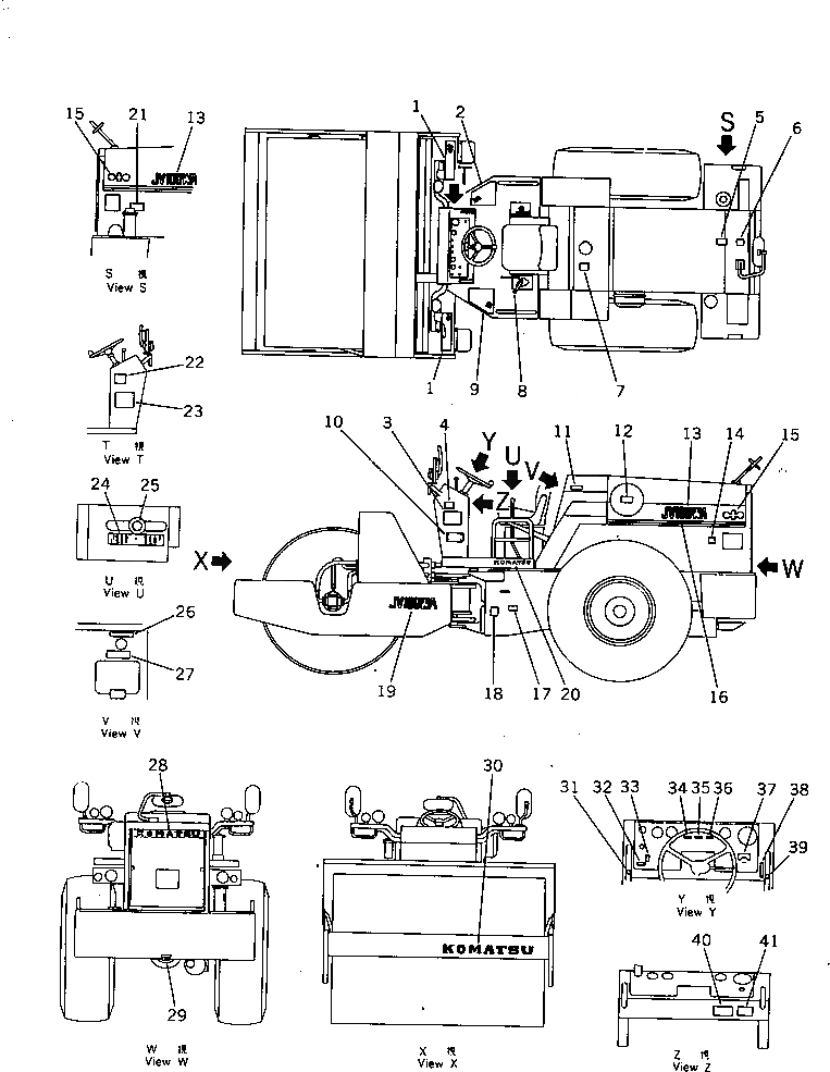 Схема запчастей Komatsu JV100WA-1 - МАРКИРОВКА (ЯПОН.)(№-8) ИНСТРУМЕНТ