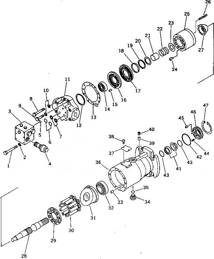 Схема запчастей Komatsu JV100WP-1 - ГИДРАВЛ МОТОР (ДЛЯ VIBRATION) ГИДРАВЛИКА
